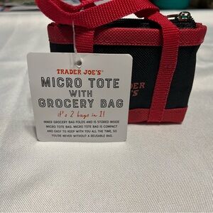 NWT Trader Joes Micro Tote with Grocery Bag